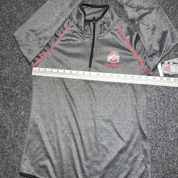 Colosseum Ohio State Buckeys Pullover Long Sleeve Zip Collar Womens Size Large - Picture 8 of 8